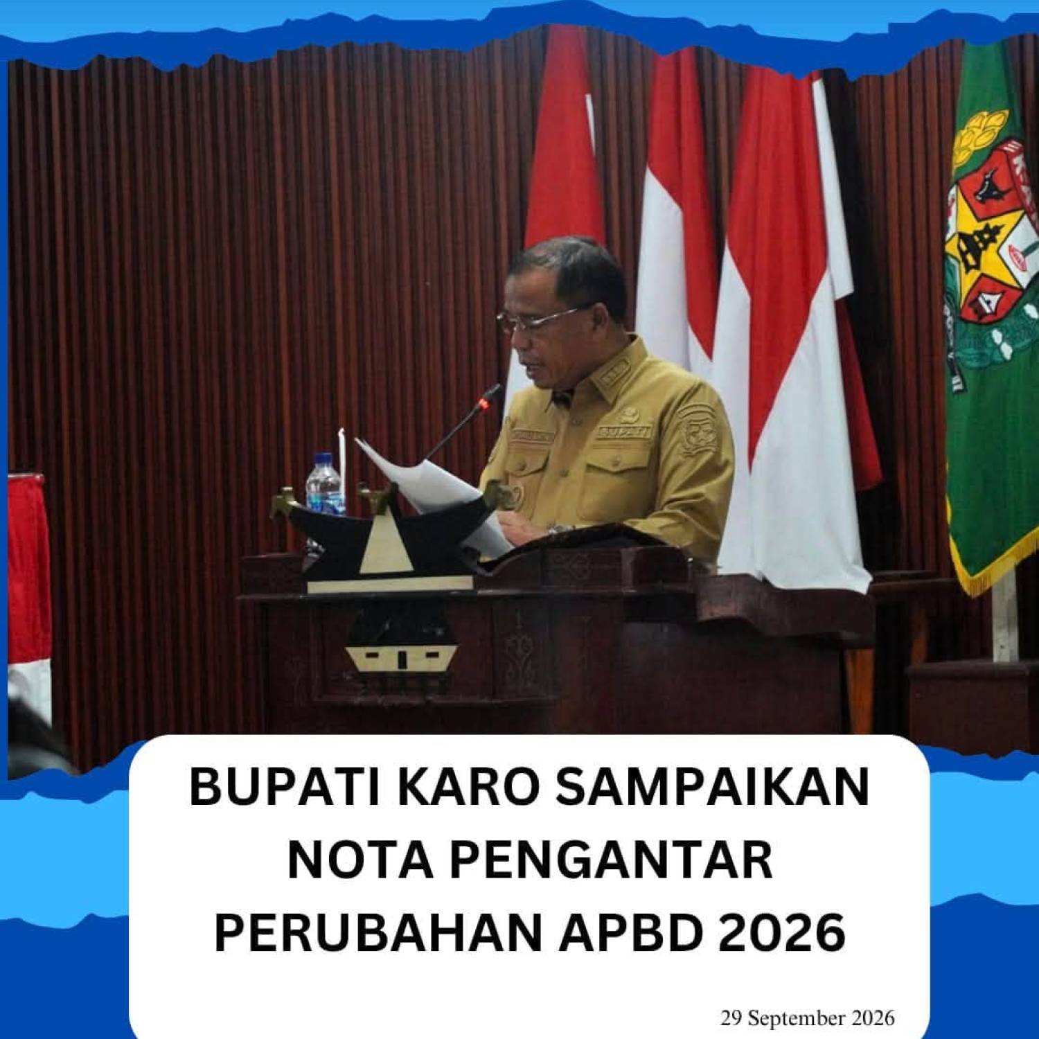 Bupati Karo Sampaikan Nota Pengantar Perubahan APBD 2026